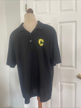 Core 365 Black Polo Shirt with Yellow-Green C initial men’s size L large